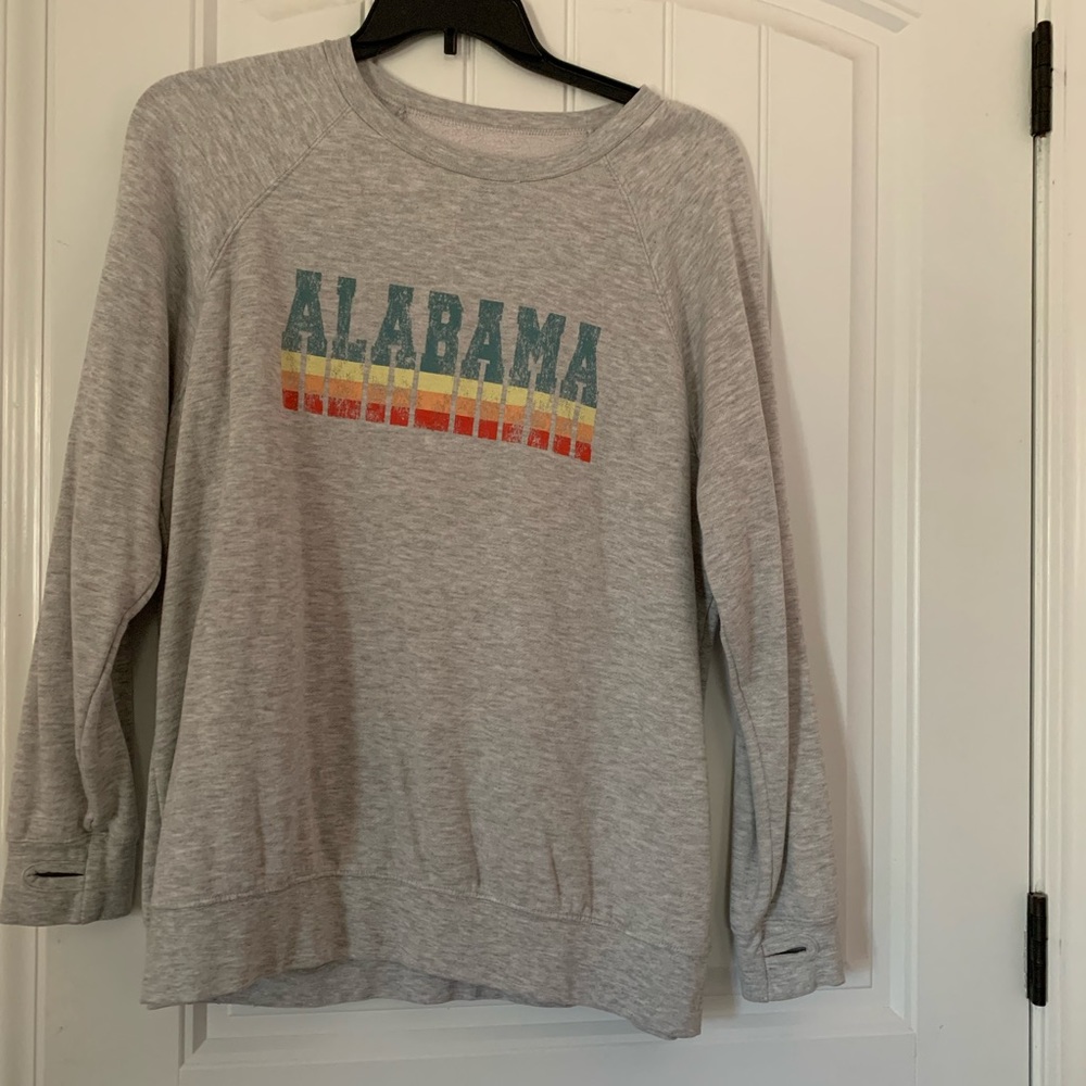 light grey womens alabama rainbow print sweatshirt